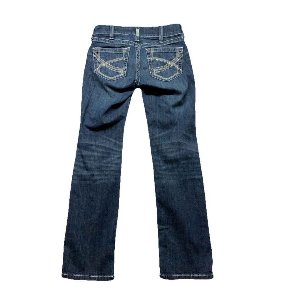 Ariat REAL Denim Mid Rise Straight Leg Jeans Womens Medium Wash Blue Size 27S